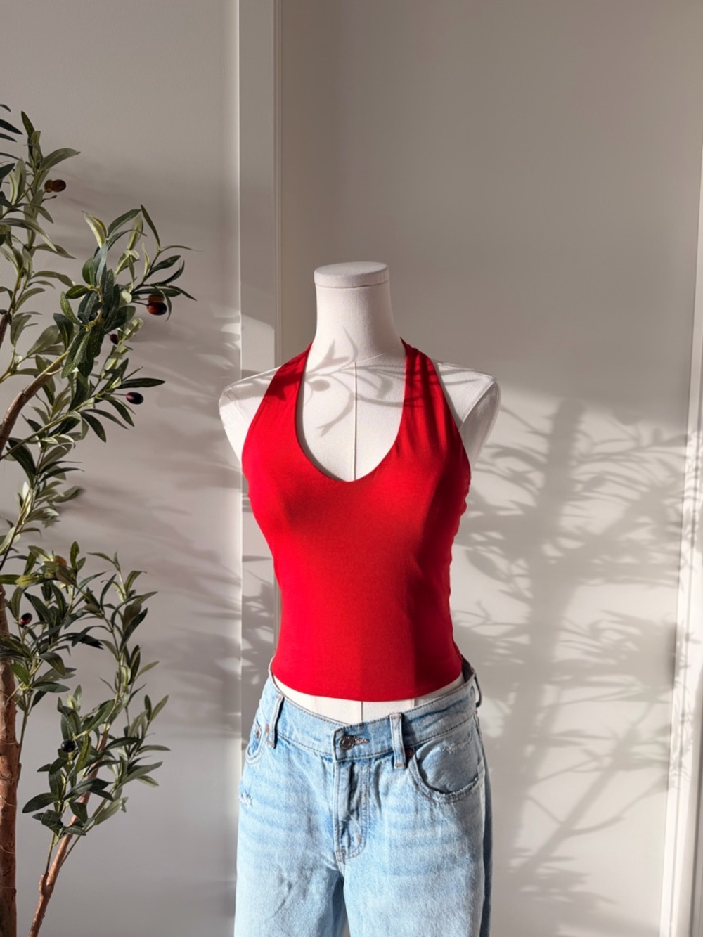Stradivarius Red Halter Tank Top - Picture 2 of 6